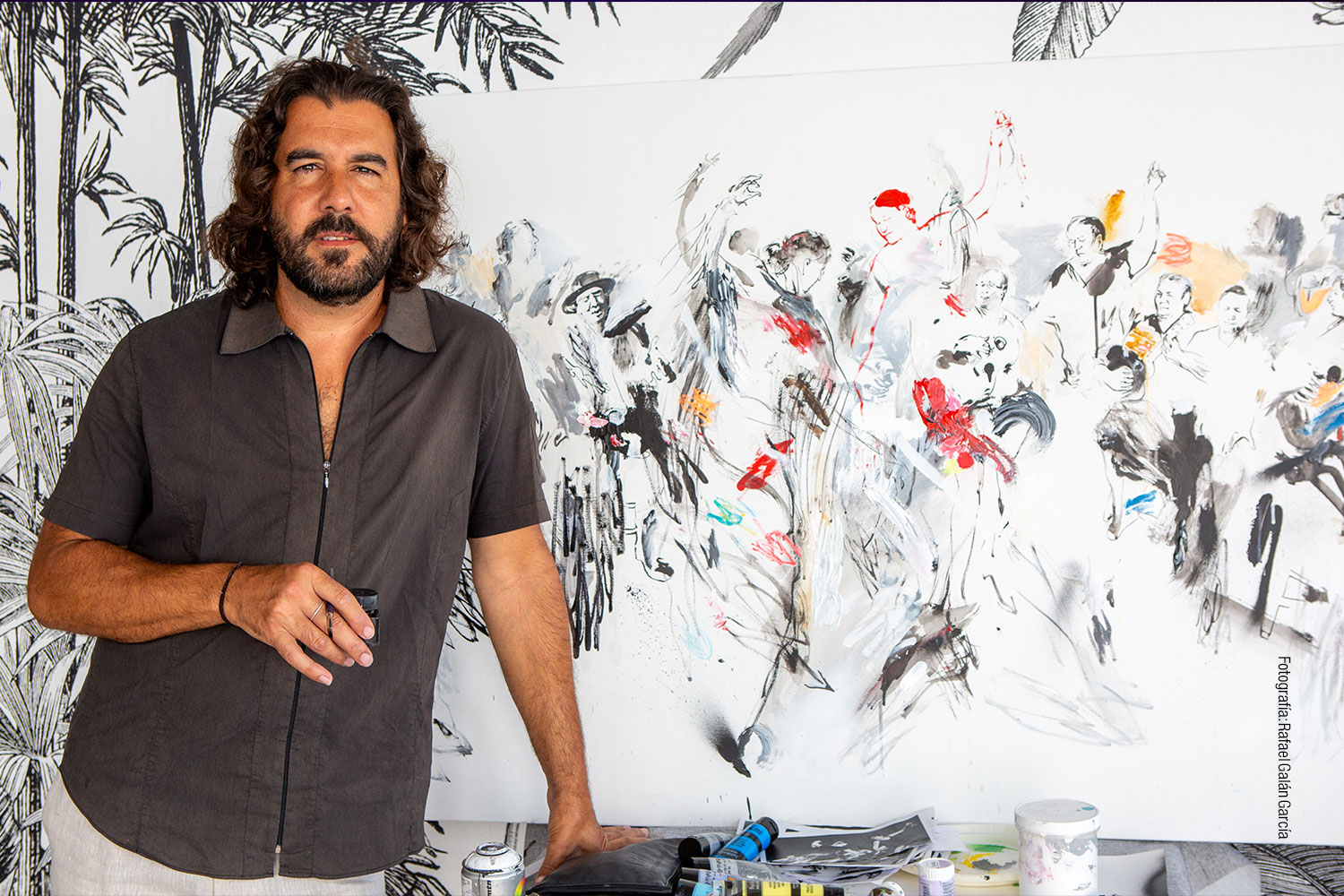 Patricio Hidalgo pinta una fiesta de fandango en Casares